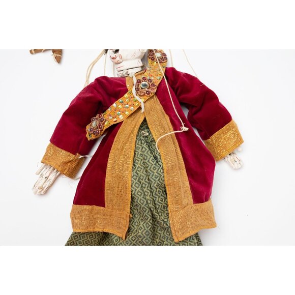 Vintage Traditional Marionette Puppet With Intricate Costume & Mustache - Picture 8 of 14
